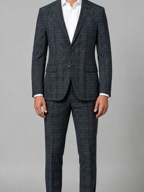 AKA Men’s 40R Slim Fit Plaid Two-Piece Suit Pants 30R Like New